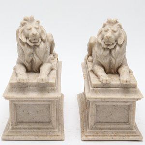 NY Public Library Marble Bookends "Patience and Fortitude"